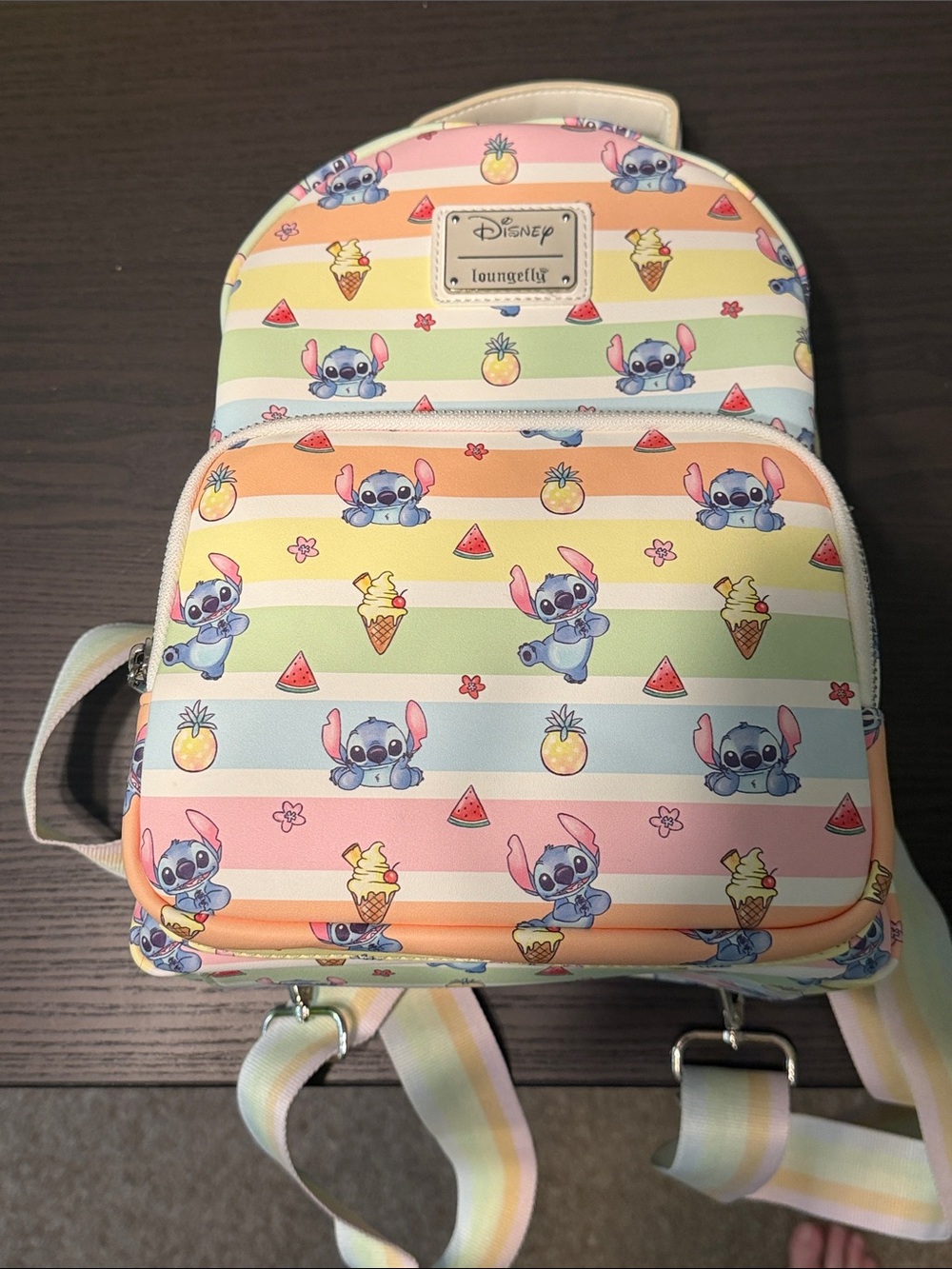 Loungefly Kids Pastel Rainbow Stitch Mini Backpack